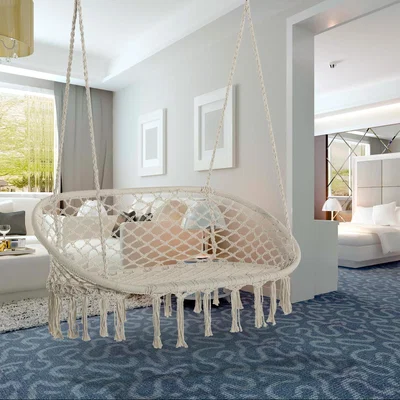 The Range Hanging Hammock Chair Cotton Rope - Cream White