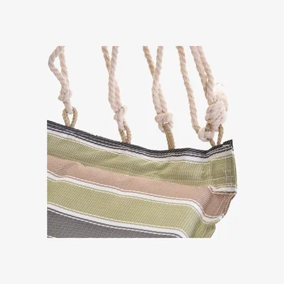 The Range 100x106cm Hanging Hammock Chair - Green and White Coffee Stripes