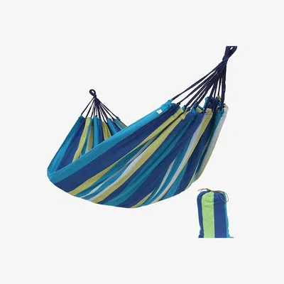 The Range Double Rainbow Patterned Hammock - Blue
