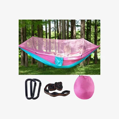 The Range Automatic Hammock With Mosquito Net - Double Pink / 290cm