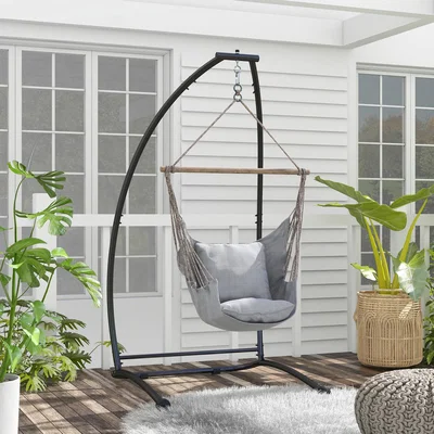 The Range Metal Frame C Shape Hammock Chair Stand - Black