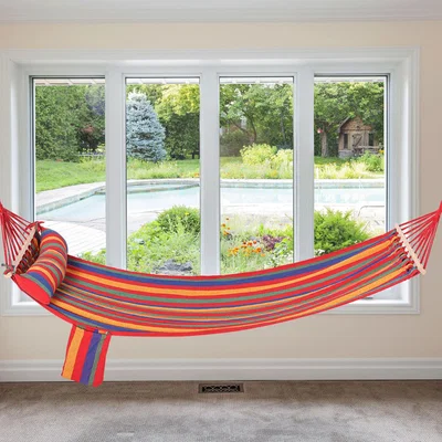 The Range Cotton Hammock Soft Portable Swing Sleeping - Rainbow Stripes
