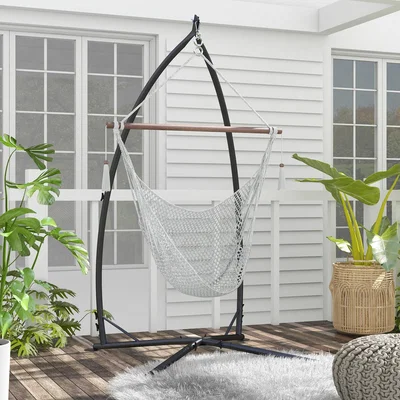 The Range Metal Frame Hammock Chair Stand with Chian - Black