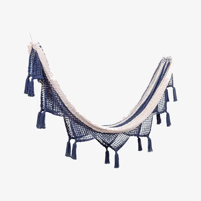 Wolf & Badger Colonial Navy Blue Cotton Hammock With Tassels Artissanos