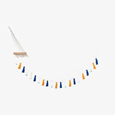 Wolf & Badger Deluxe Natural Cotton Hammock With Hue Inspired Tassels - Teak Wooden Bar Artissanos