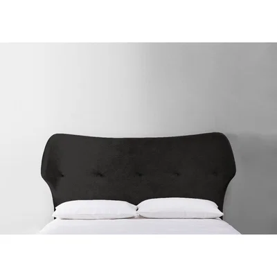 Perch and Parrow Jean 3' Single Size Headboard in Obsidian Black