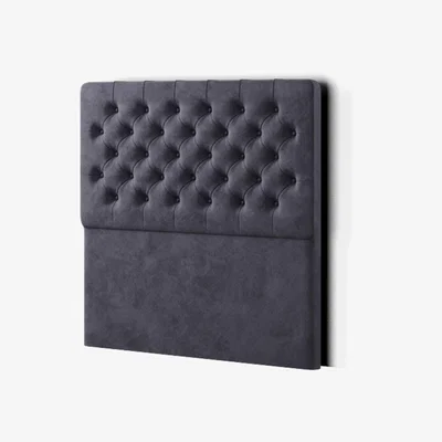 The Range Mary Chesterfield Headboard Floor Standing  Matching Buttons Plush - Steel / Single
