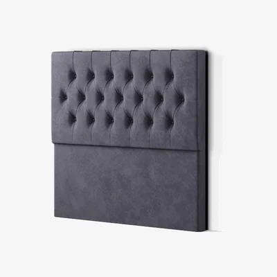 The Range Belgrave Headboard Floor Standing  Matching Buttons Plush - Steel / Single