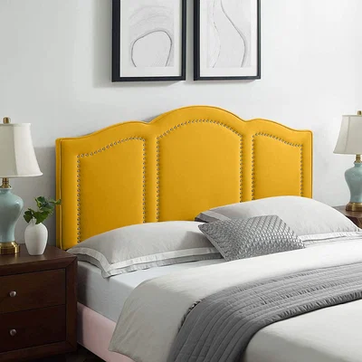 The Range Makis Plush 26 inch Strutted Headboard - Mustard / Small Single