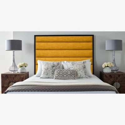 The Range Leyton 54 inch Floorstanding Headboard Plush Velvet - Mustard / Single