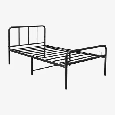 The Range Extra Strong Single Metal Bed Frame with Rounded Headboard - Black
