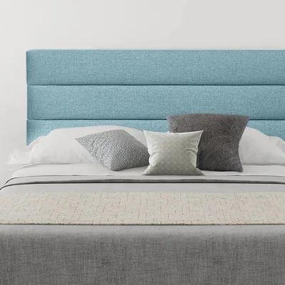 The Range Romford 54 inch Floorstanding Headboard Plush Velvet - Duck Egg / Single