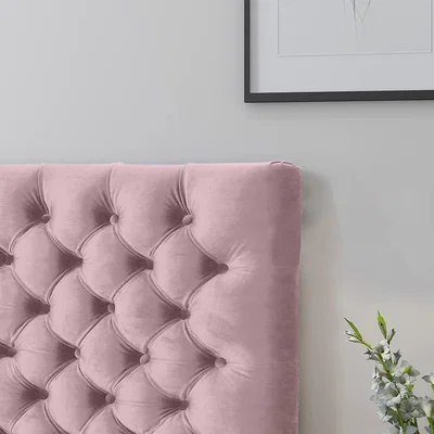 The Range Elba Plush 26 inch Strutted Headboard - Pink / Small Single