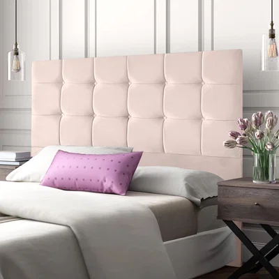 The Range Victus 54 inch Floorstanding Headboard Plush Velvet - Blush / Single