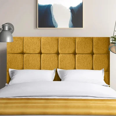 The Range Lexie 54 inch Floorstanding Headboard Plush Velvet - Mustard / Single
