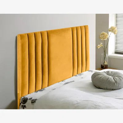 The Range Lewis 54 inch Floorstanding Headboard Plush Velvet - Mustard / Single