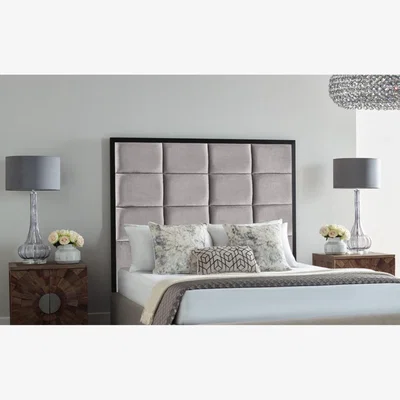 The Range Newland 54 inch Floorstanding Headboard Plush Velvet - Silver / Single