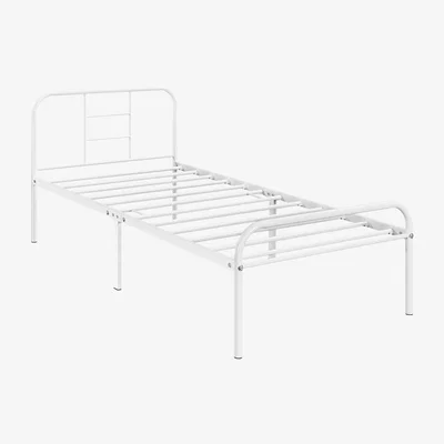 The Range Metal Bed Frame with High Headboard - White / Single