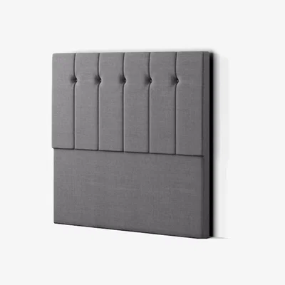 The Range Highland Headboard Floor Standing  Matching Buttons Linen - Grey / Single