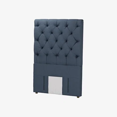 Sofa.com Standalone Rosalie 130cm Single Headboard in Midnight Blue Brushed Linen Cotton - sofa.com