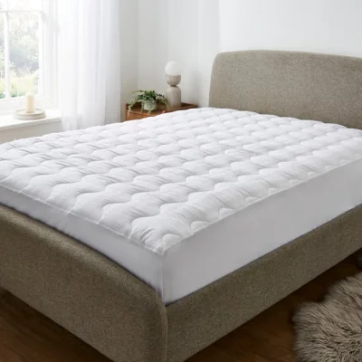 Dunelm Hotel Luxury Cotton Mattress Topper White