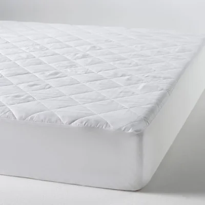 Dunelm Embossed Stripe Mattress Protector White