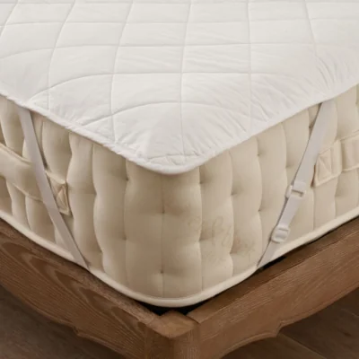 Feather & Black Cotton Quilted Mattress Protector, King