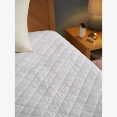 John Lewis John Lewis & Partners Natural Cotton Quilted Mattress Protector