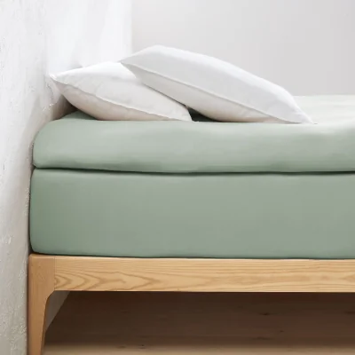 La Redoute 30% Recycled Cotton Jersey Fitted Mattress Topper Sheet
