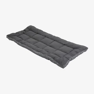 The Range Grey Quilted Mattress Topper with Plaid Side Panel - Grey / King