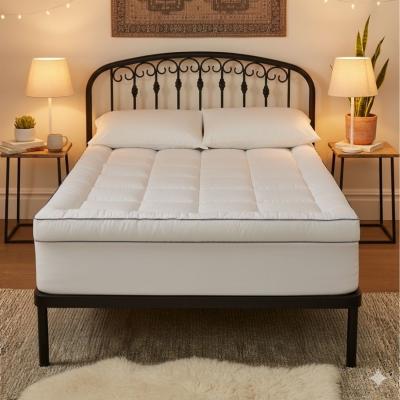 The Range 5cm Thick Mattress Topper Protector with Extra Deep Skirt - White