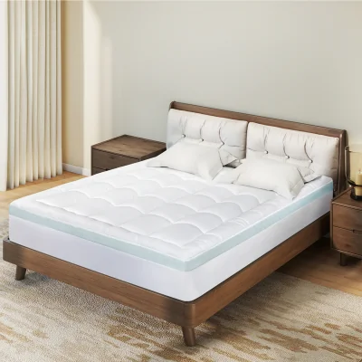 The Range 7cm Quilted Memory Foam Mattress Protector - White