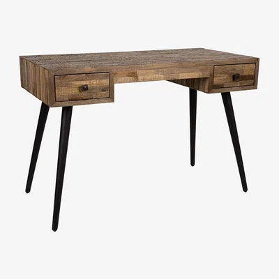 Cuckooland Leo Teak Computer Desk with 2 Drawers