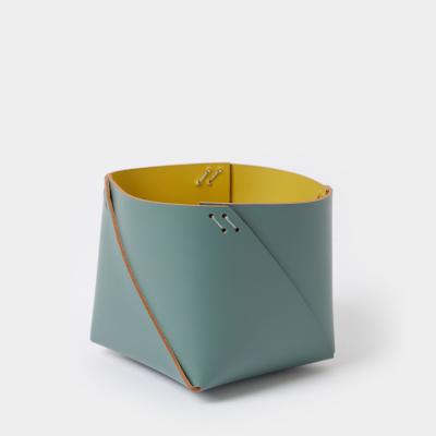 The Conran Shop Cuero Two Tone Desk Tidy in Eucalyptus & Mustard By The Conran Shop