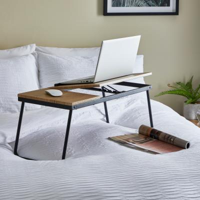 Dunelm Dawson Laptop Stand, Oak Effect Oak