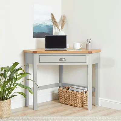 Dunelm Compton Ivory Corner Desk Cream/Brown