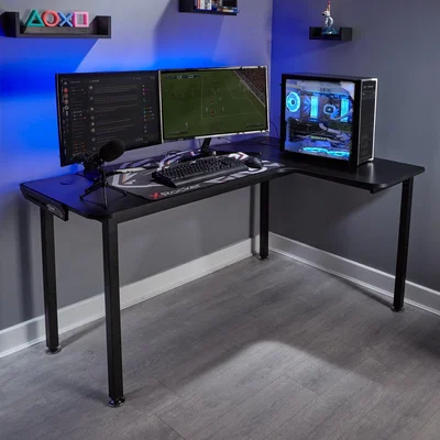 Dunelm X Rocker Panther XL Esports Corner Right-Hand Gaming Desk Black
