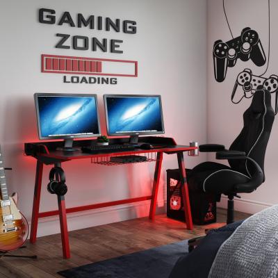 Dunelm Fuego Gaming Desk and Silverstone Chair Bundle Black