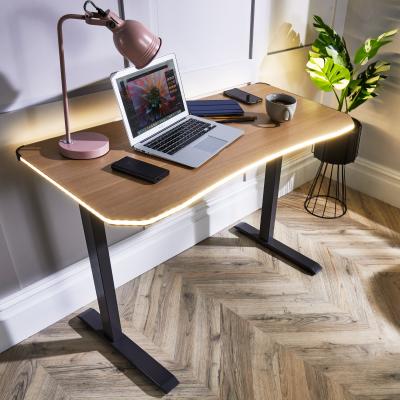 Dunelm X Rocker Living Woodgrain Desk with Wireless Charging, 140x60cm Oak