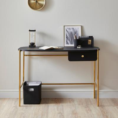 Dunelm Petra Desk Black/Gold