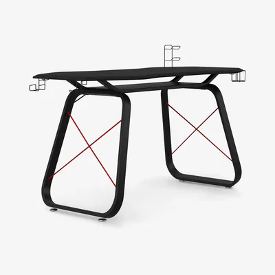 Dunelm Oblivion Gaming Desk Black/Red