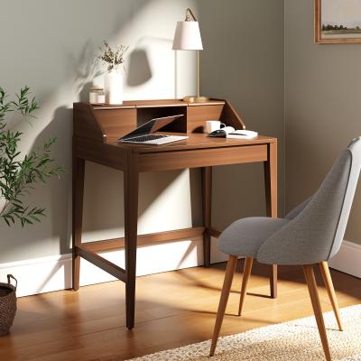 Dunelm Knowle Compact Pull Out Desk, Dark Stained Oak