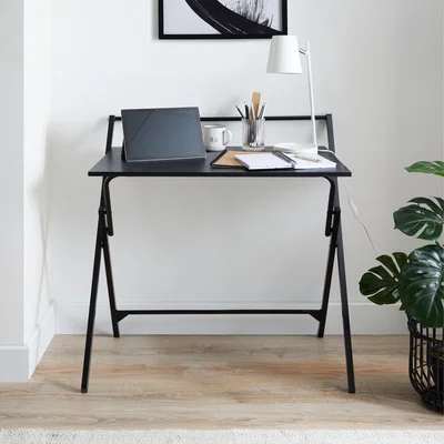 Dunelm Evelyn Wood Effect Folding Desk Black