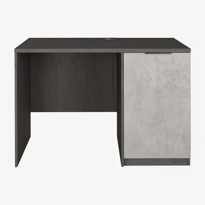 Furniture123 Smoked Oak Small Desk & 1 Door Cabinet Set - Denver