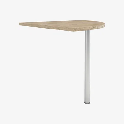 Furniture123 Prima Corner desk top in Oak with Silver grey steel legs