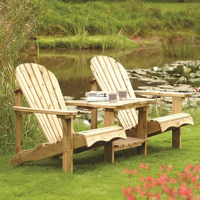 Furniture123 Wooden Garden Love Seats - Rowlinson