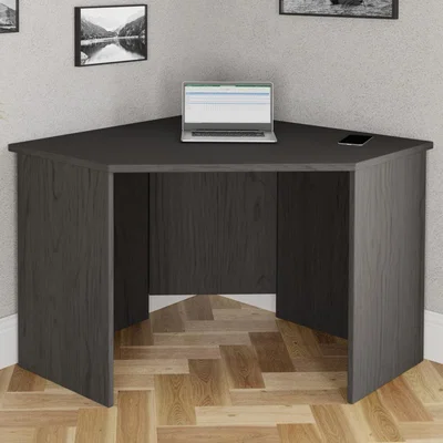 Furniture123 Dark Grey Washed Oak Corner Desk - Denver