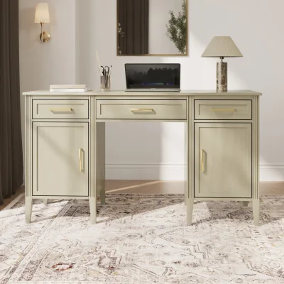 Furniture123 Light Wood Office Desk with Drawers - Delilah