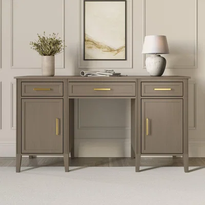 Furniture123 Dark Wood Office Desk with Drawers - Delilah