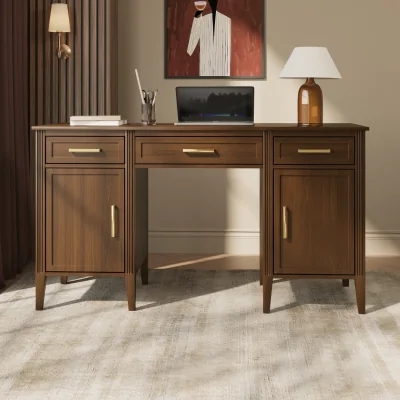 Furniture123 Walnut Office Desk with Drawers - Delilah